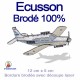 Ecusson brodé avion avec découpe laser