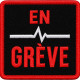 Écusson brodé EN GRÈVE 5 × 5 cm avec velcro